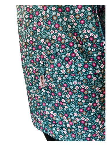 Bluza medyczna damska  kolorowa morska w drobne kwiaty bawełna rękaw 3/4