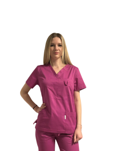 Zestaw medyczny - Scrubs, bluza + spodnie, kolor malinowy