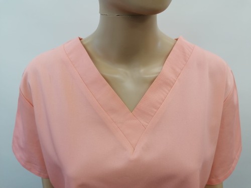 Bluza medyczna - morela dekolt w serek 