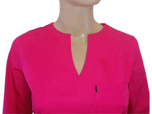 Bluza medyczna -kosmetyczna różowa rękaw 3/4
