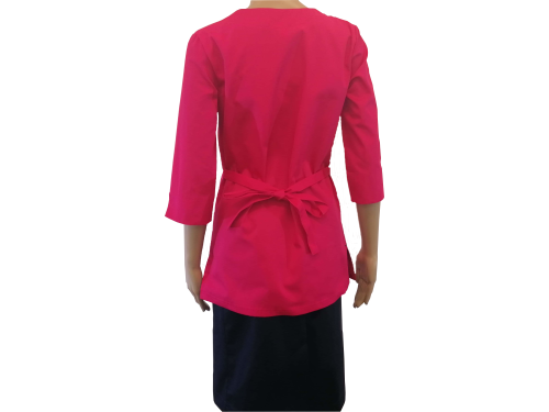 Bluza medyczna -kosmetyczna różowa rękaw 3/4
