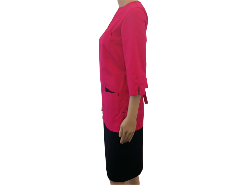 Bluza medyczna -kosmetyczna różowa rękaw 3/4