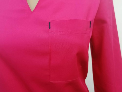 Bluza medyczna -kosmetyczna różowa rękaw 3/4