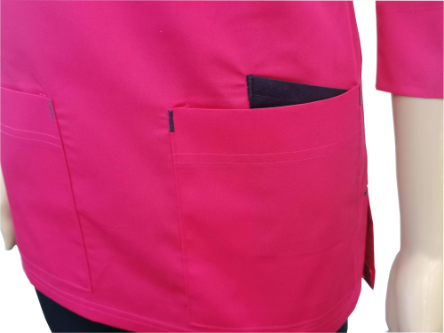 Bluza medyczna -kosmetyczna różowa rękaw 3/4