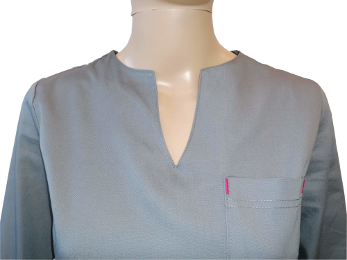 Bluza medyczna -kosmetyczna szara - rękaw 3/4