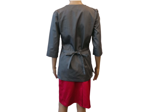 Bluza medyczna -kosmetyczna szara - rękaw 3/4