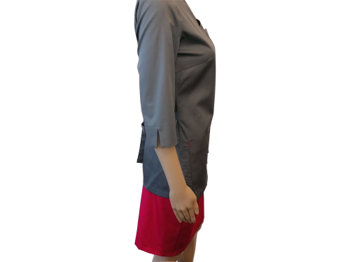 Bluza medyczna -kosmetyczna szara - rękaw 3/4