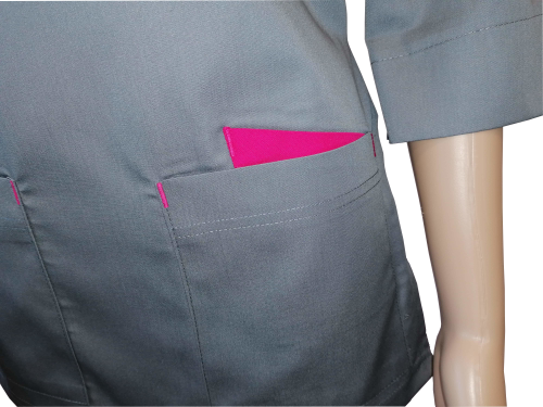 Bluza medyczna -kosmetyczna szara - rękaw 3/4