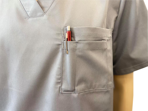 Bluza medyczna męska dekolt w serek - szara