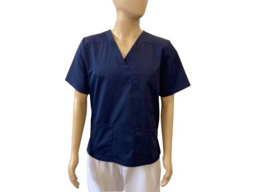 Bluza medyczna męska dekolt w serek - granatowa