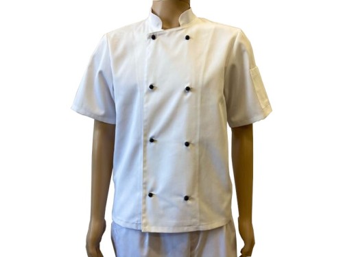 Bluza kucharska - biała z czarnymi guzikami 